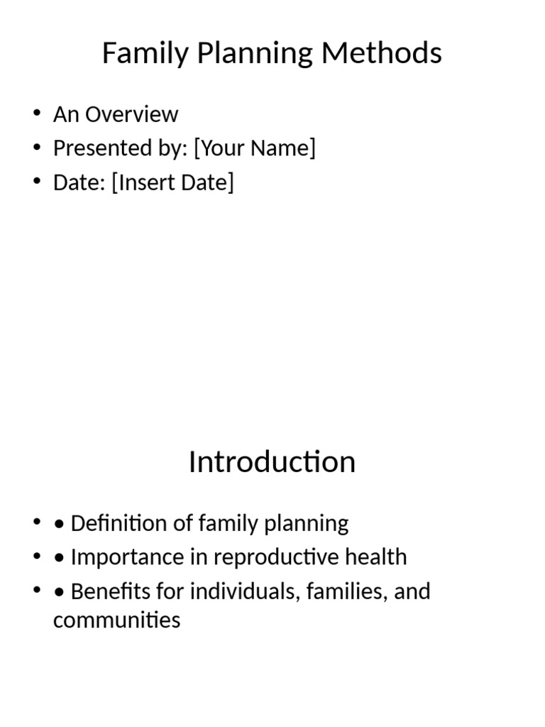 Overview Of Family Planning Methods Pdf