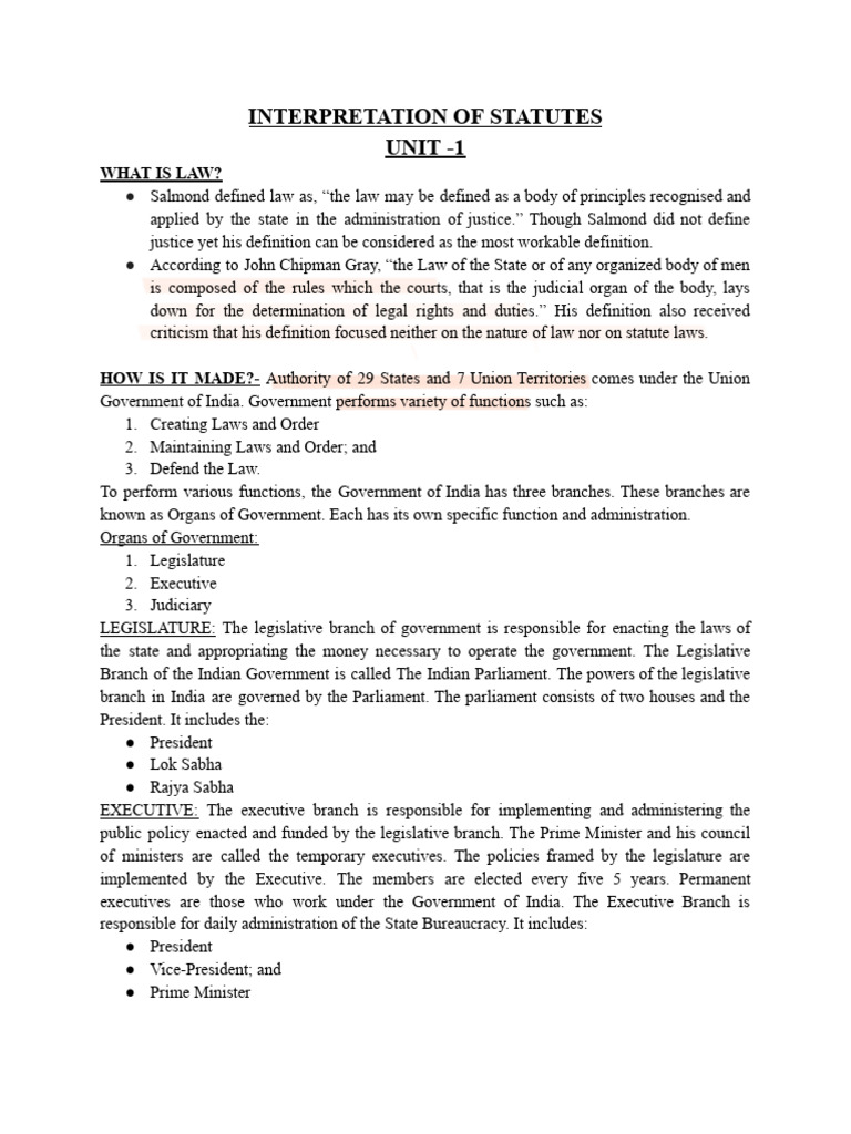 Statutory Interpretation Overview | PDF | Statutory Interpretation ...