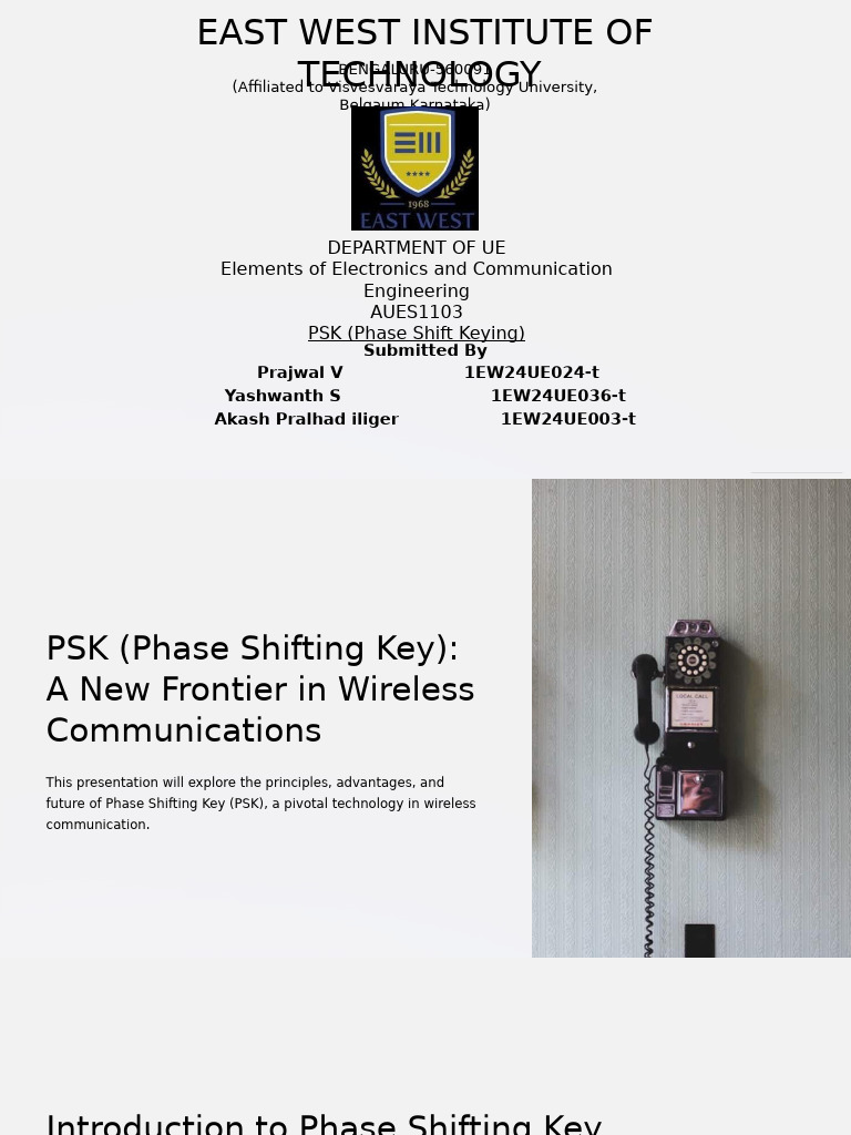 PSK: Key to Wireless Communication | PDF | Modulation | Phase (Waves)