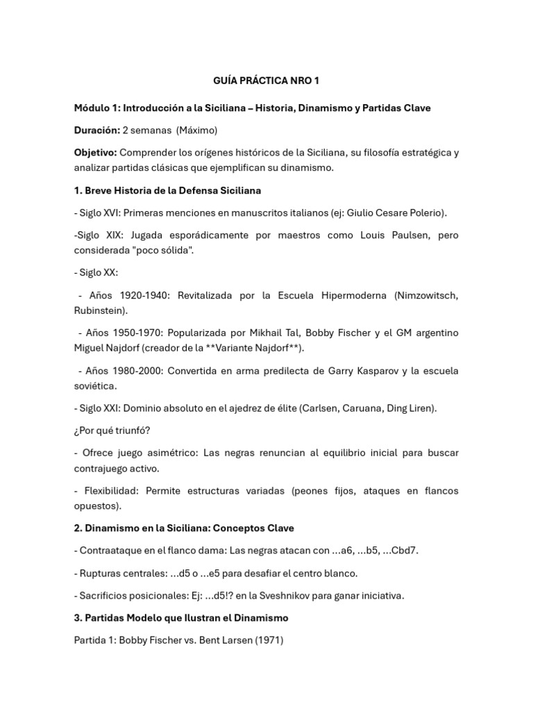 Introducción a la Defensa Siciliana | PDF | Aperturas de ajedrez ...