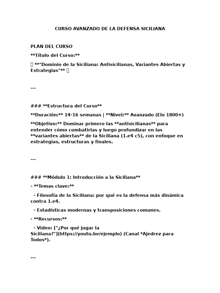 Dominio Avanzado de la Defensa Siciliana | PDF | Juegos de estrategia ...