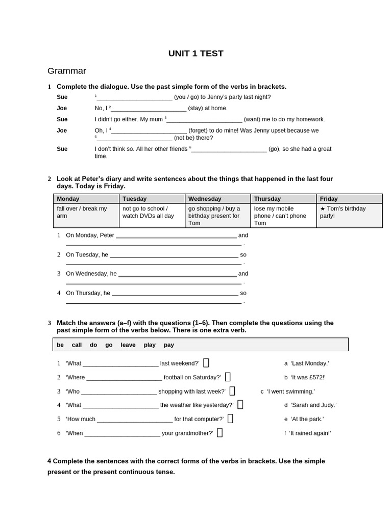 Unit 1 Test | PDF