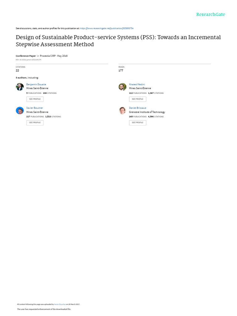 Design of Sustainable Product-Service Systems (PSS) : Towards An ...