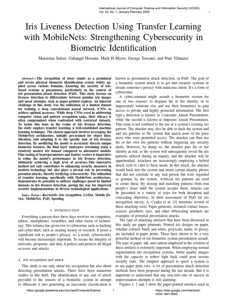 Iris Liveness Detection Using Transfer Learning With MobileNets ...