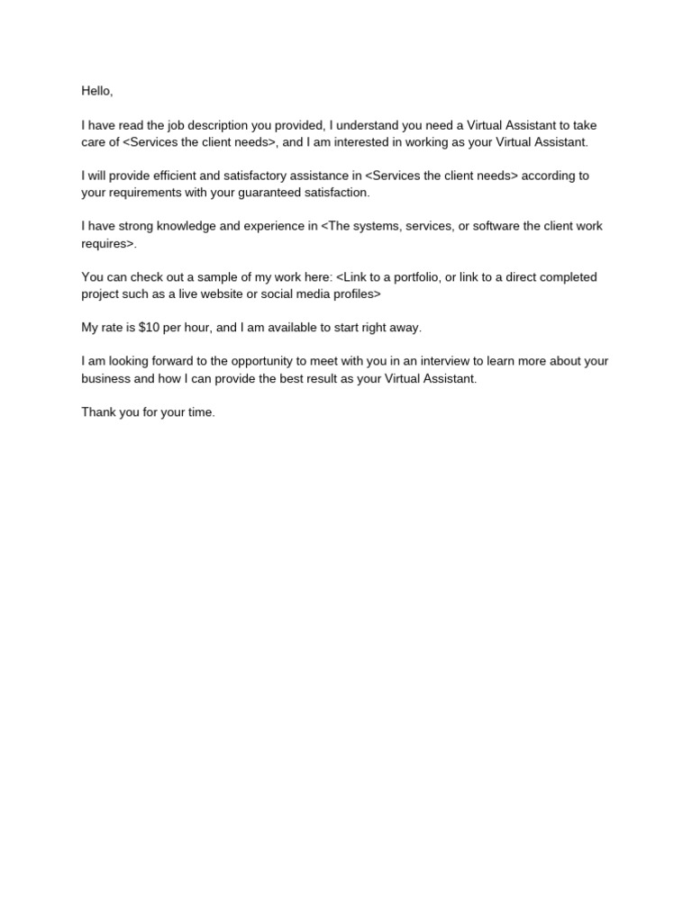 Virtual Assistant Proposal Template | PDF