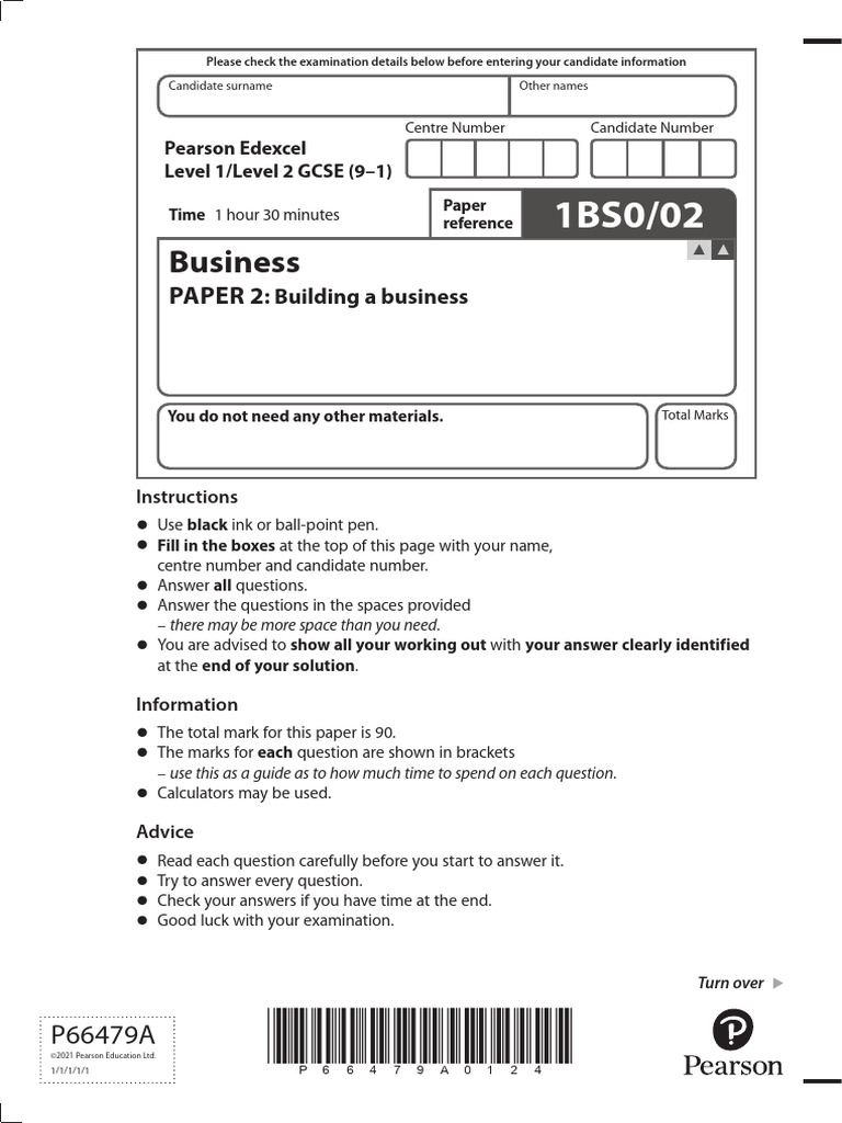 GCSE Business Edexcel Paper 2 Exam | PDF | Economies | Business