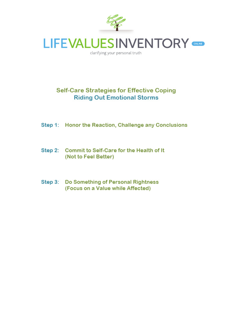 Self-Care Strategies for Emotional Resilience | PDF