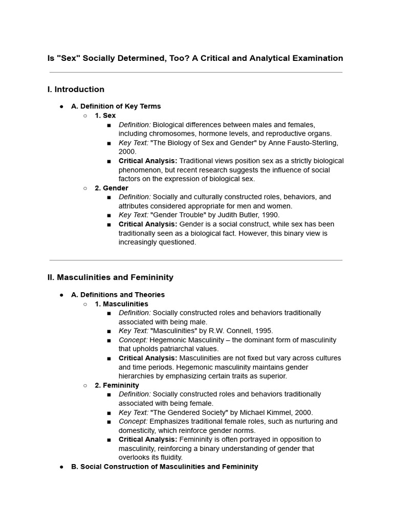 Examining Social Constructs of Sex and Gender | PDF | Gender | Gender ...