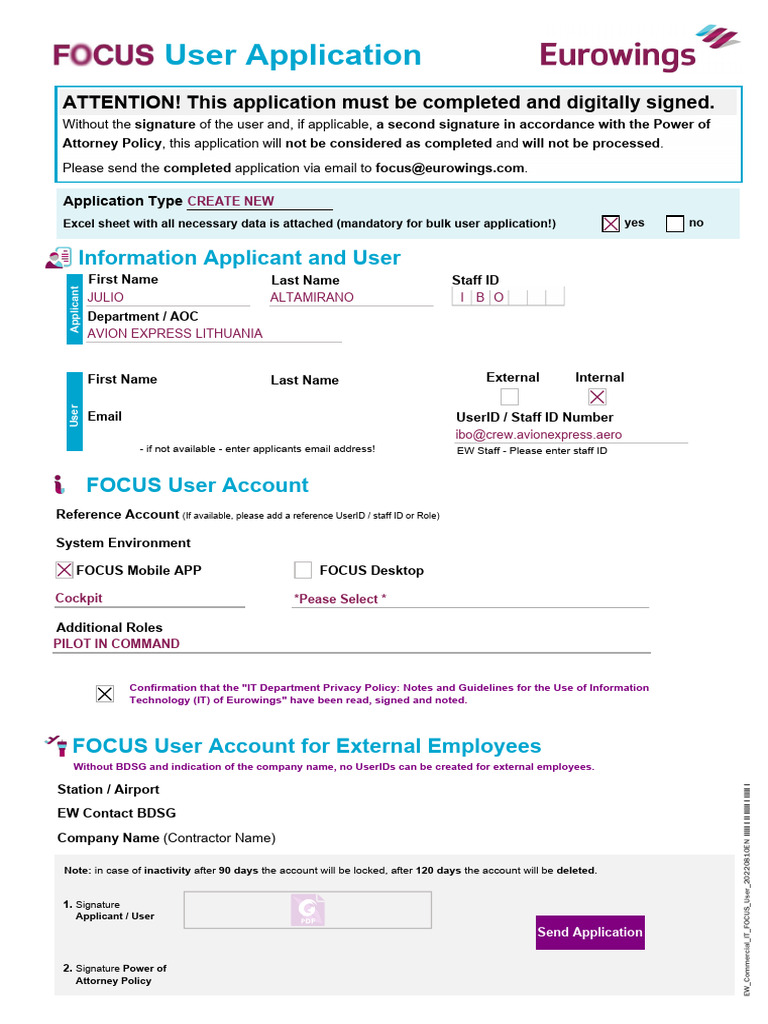 FOCUS User Account Application Guide | PDF | Information Technology ...