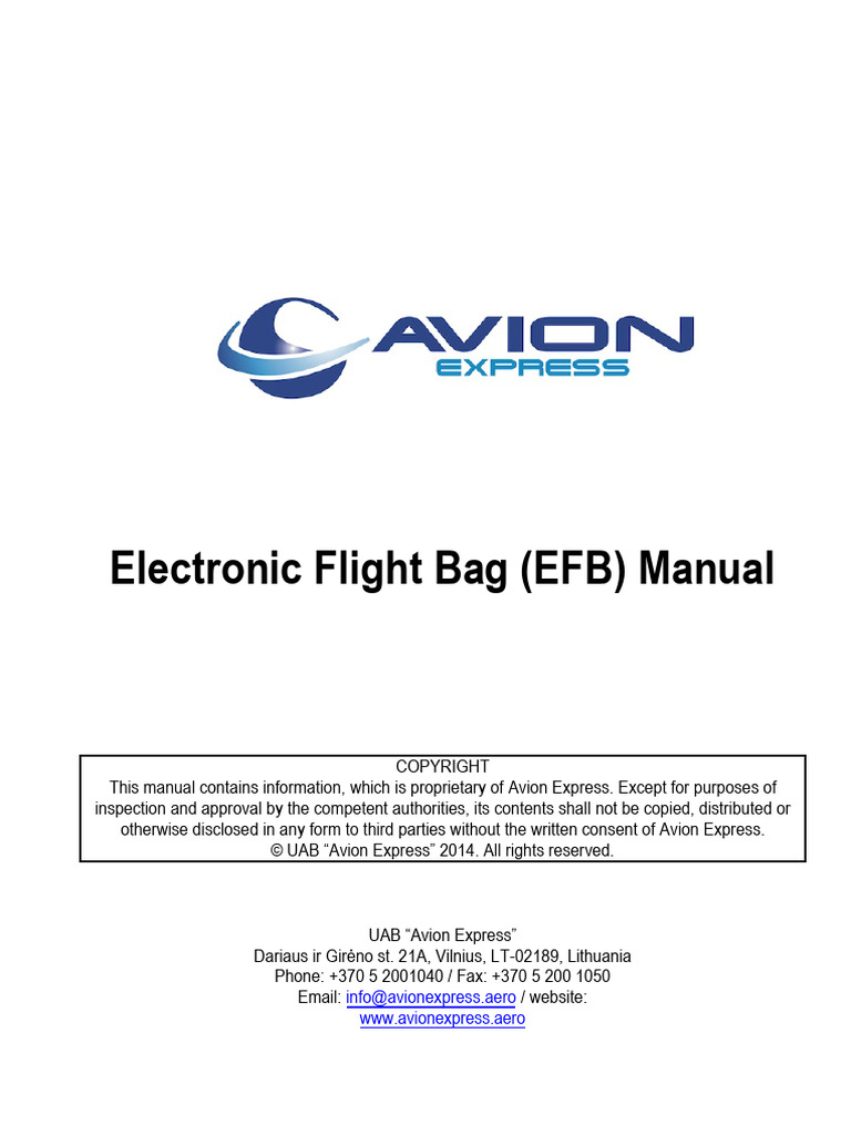 NVD EFB Manual Issue 2 Revision 0 01NOV2021 | PDF | Aviation | Aircraft