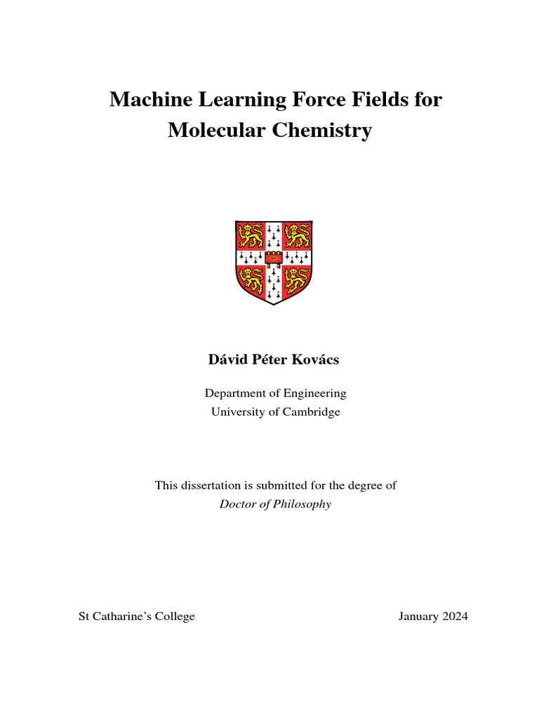 PHD - dpk25 - Machine Learning Force For Molecular Chemistry | PDF ...
