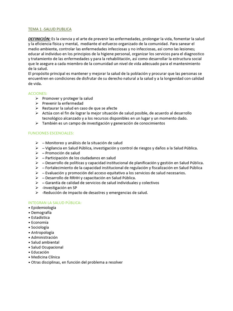 Fundamentos de Salud Pública y Su Evolución | PDF | Salud pública ...