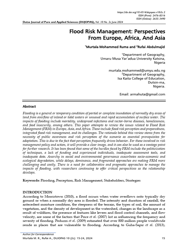 Flood Risk Management Across Continents | PDF | Emergency Management | Risk