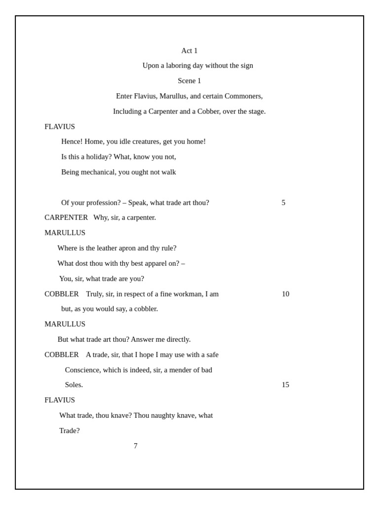 Julius Caesar Act 1 Scene 1 Summary | PDF