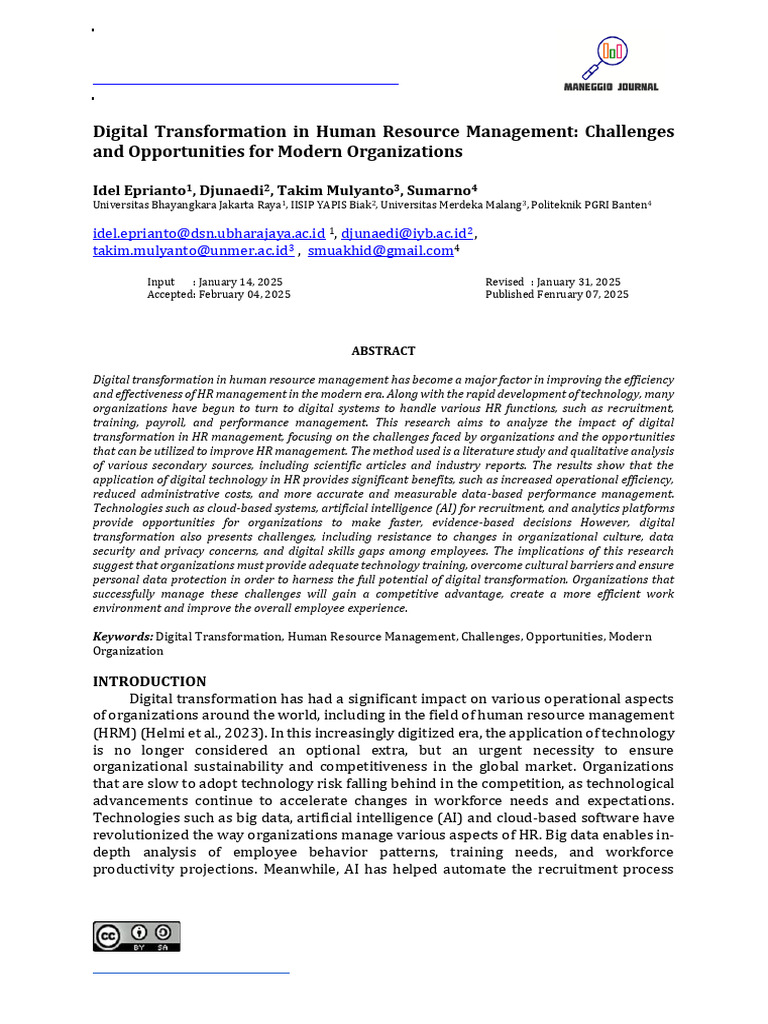 Digital Transformation in HR Management | PDF | Human Resource ...