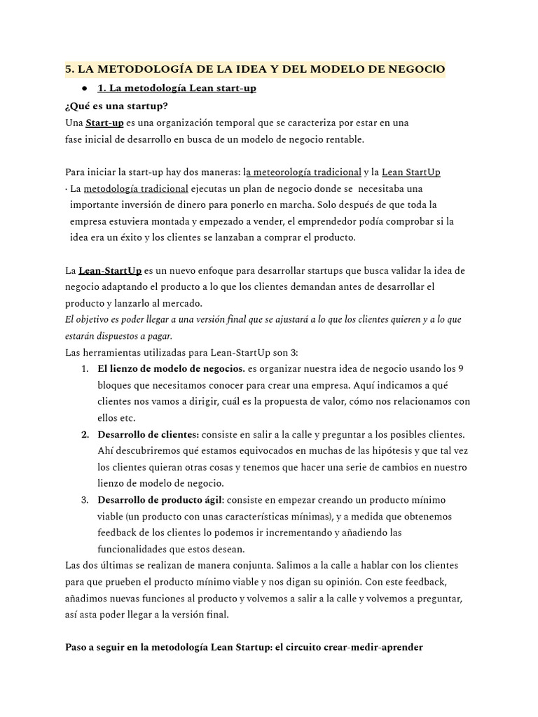 ECO - Tema 5 | PDF | Empresa de inicio | Pequeñas empresas y emprendedores