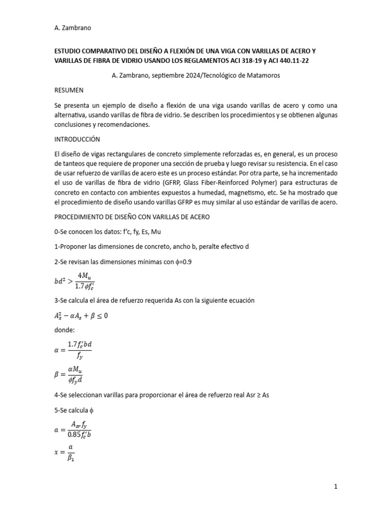 Diseño de Vigas: Acero vs. GFRP | PDF | Viga (Estructura) | Hormigón