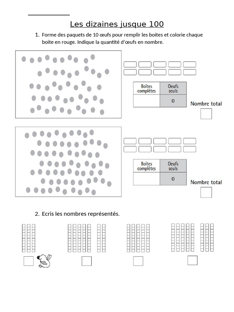 Apprendre les nombres jusqu'à 100 | PDF