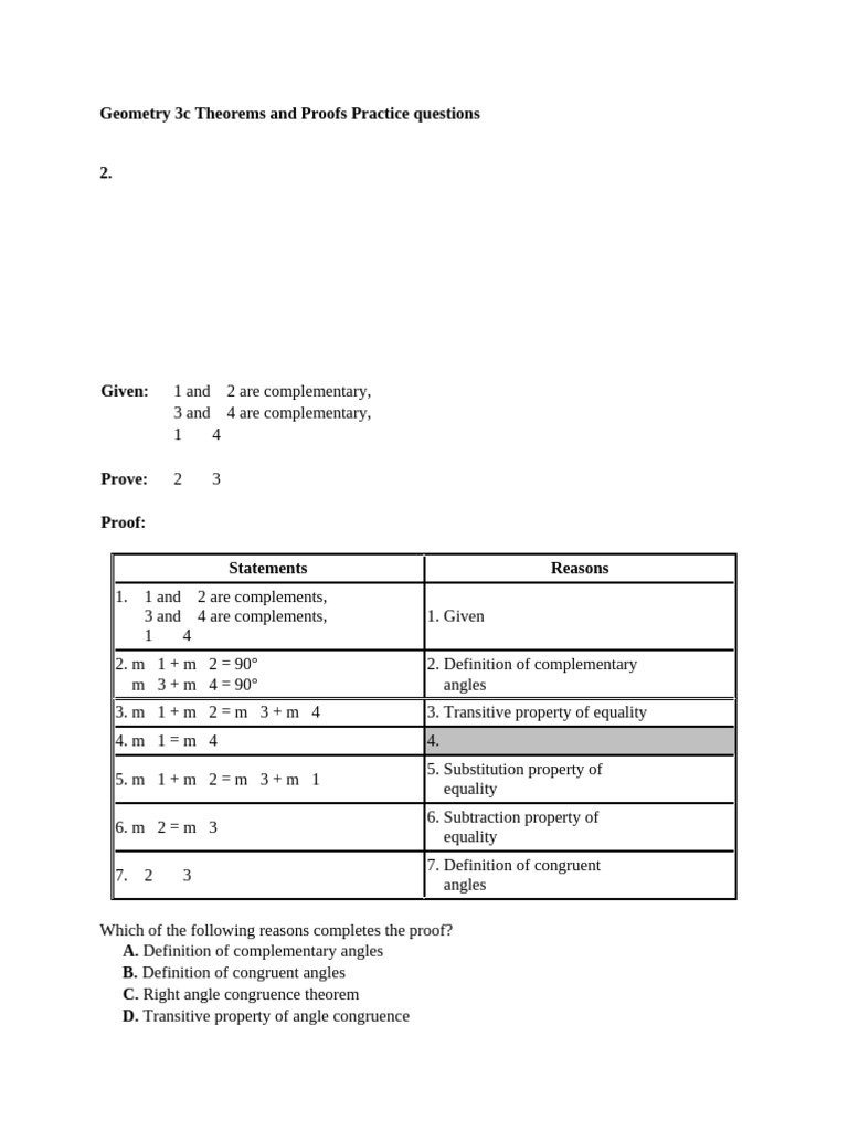 Geometry Proofs Practice Questions | PDF | Classical Geometry | Euclid
