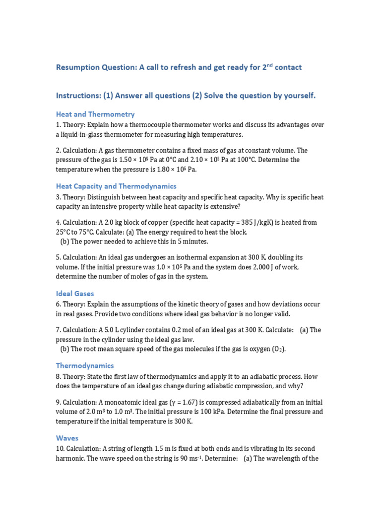 Thermodynamics and Heat Transfer Problems | PDF