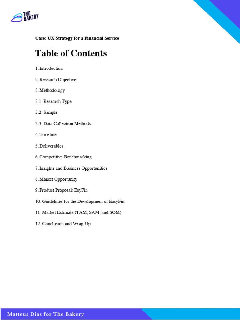 Case The Bakery - UX Strategy - Matteus Dias | PDF | Usability ...