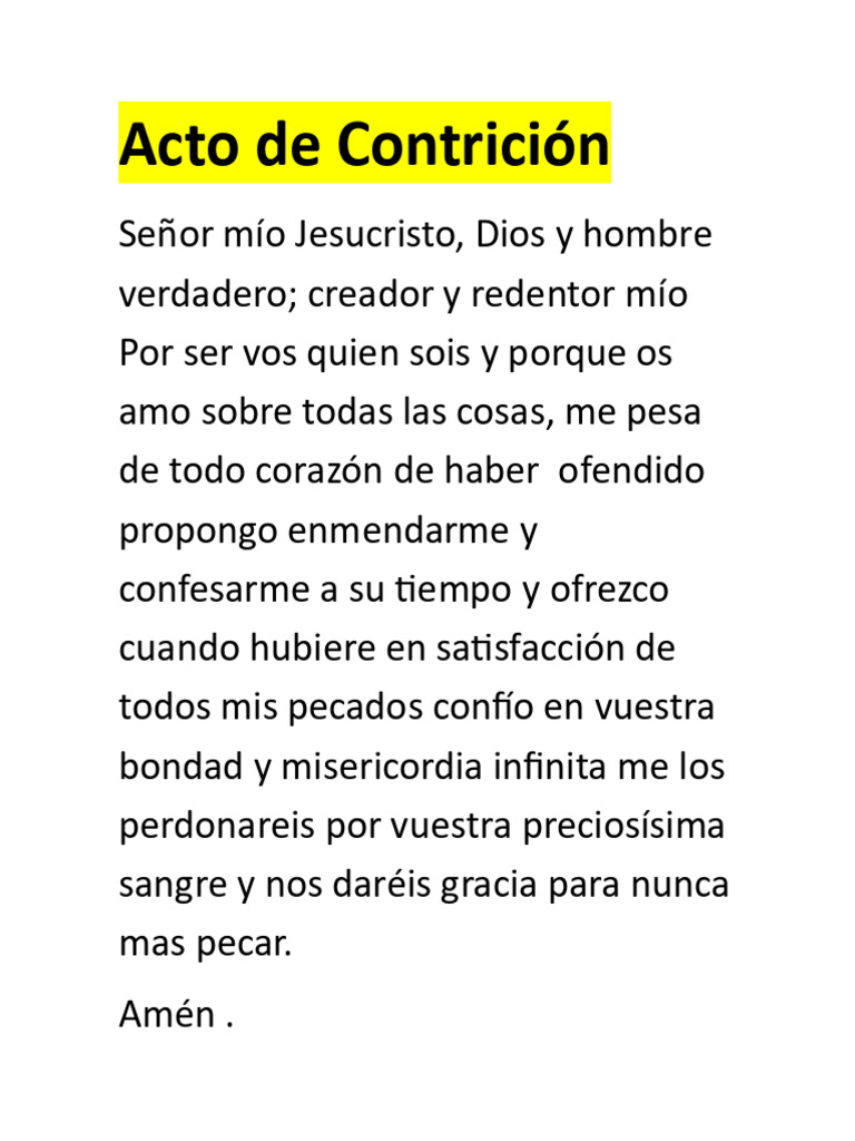 Acto de Contrición Católico | PDF