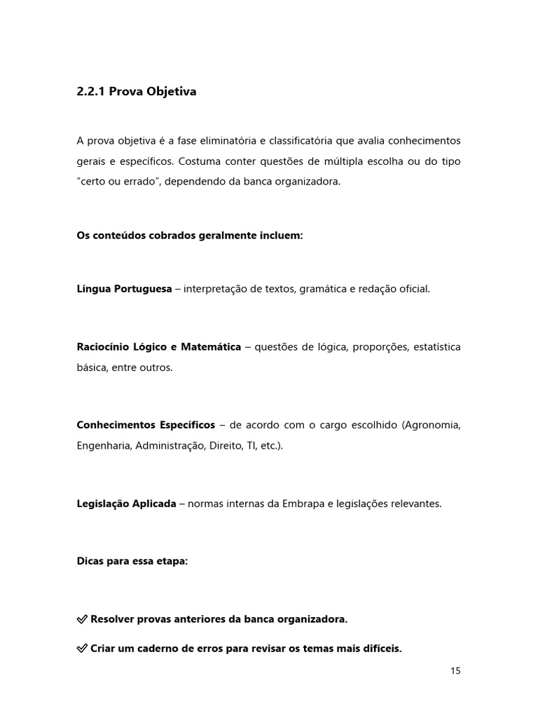 Provas Embrapa 2025: Estrutura e Dicas | PDF