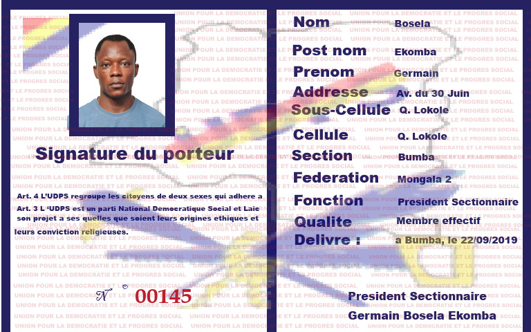Carte de membre UDPS 2019 | PDF