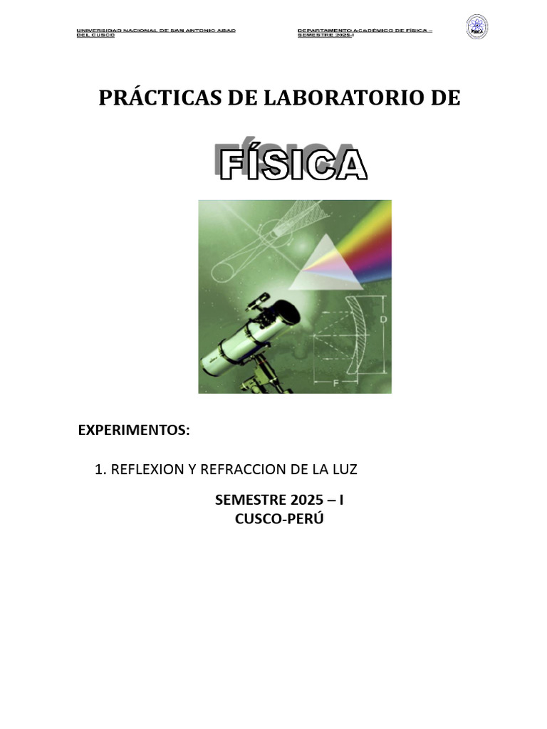 Reflexión y Refracción de la Luz | PDF | Ligero | Refracción