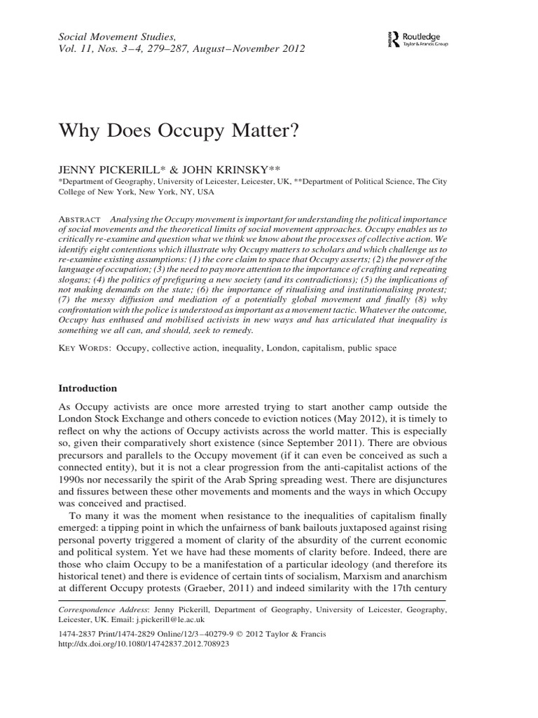 Importance of the Occupy Movement | PDF | Occupy Movement | Social ...