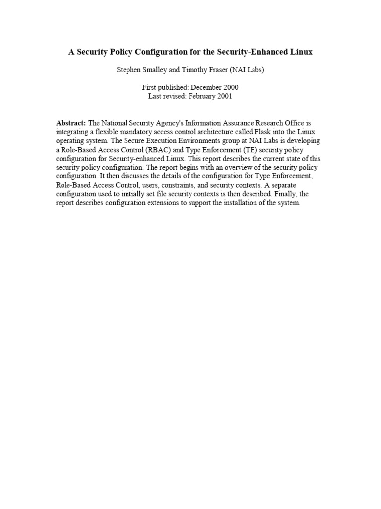 Policy Configuration Abstract | PDF