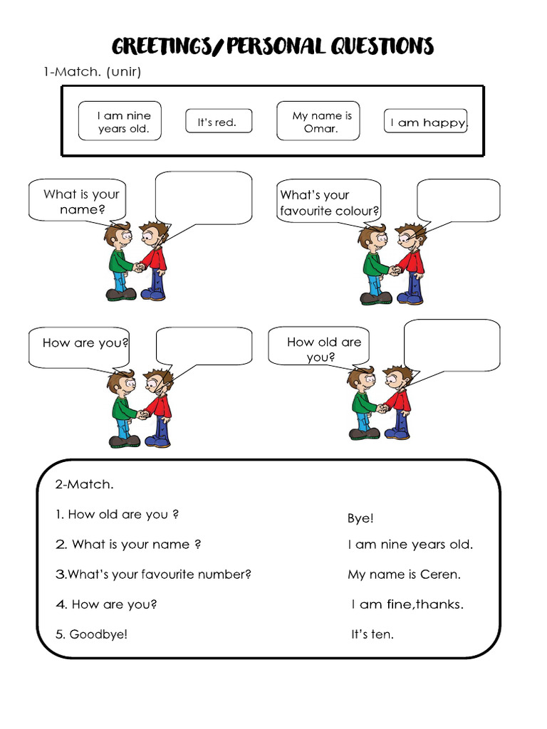 Personal Questions and Greetings Guide | PDF