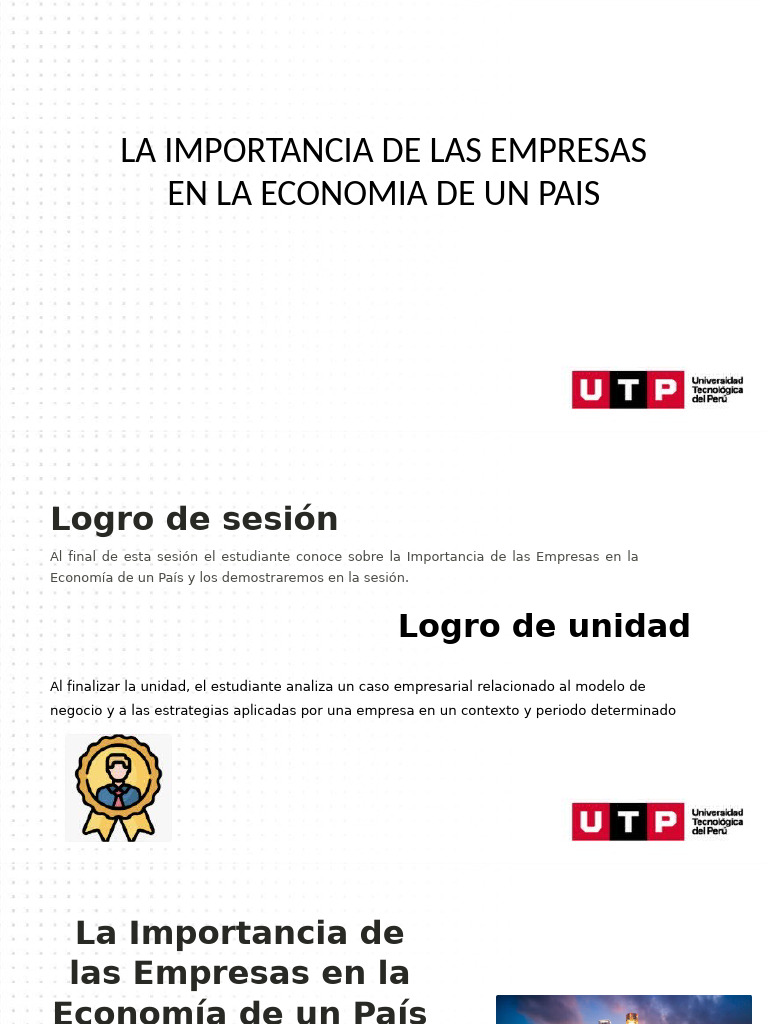 SEMANA 1 La Importancia de Las Empresas en La Economia de Un Pais ...