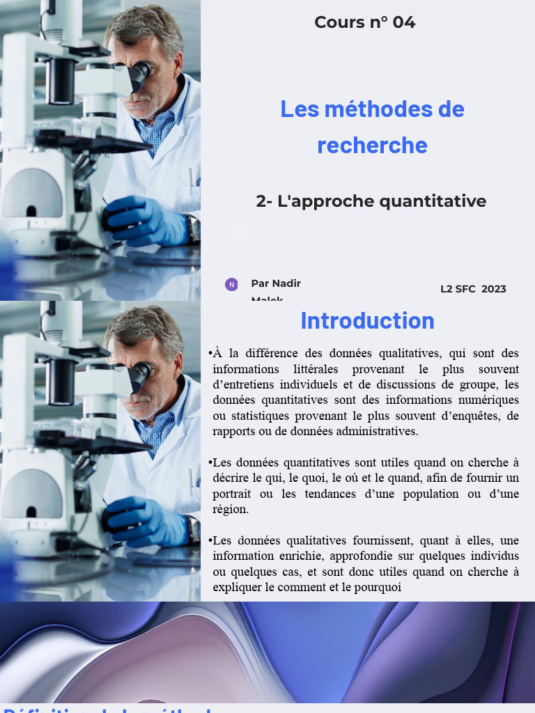 Méthodes de recherche quantitative | PDF | Statistiques ...