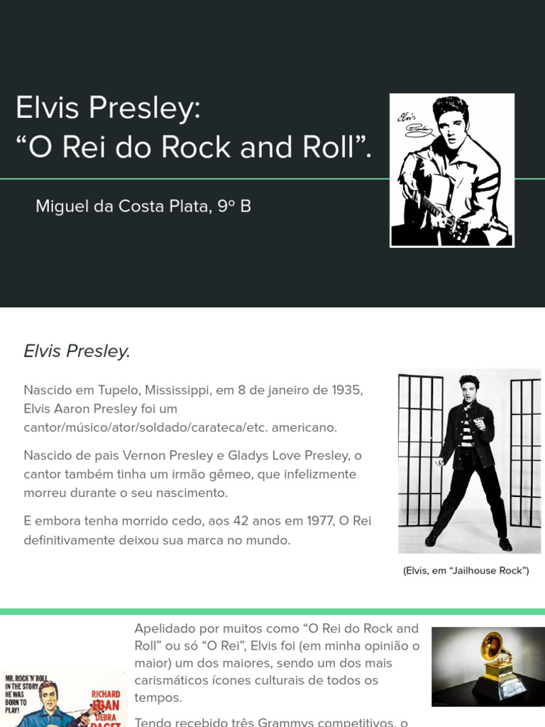 Elvis Presley: O Rei do Rock e Seus Feitos | PDF | Elvis Presley
