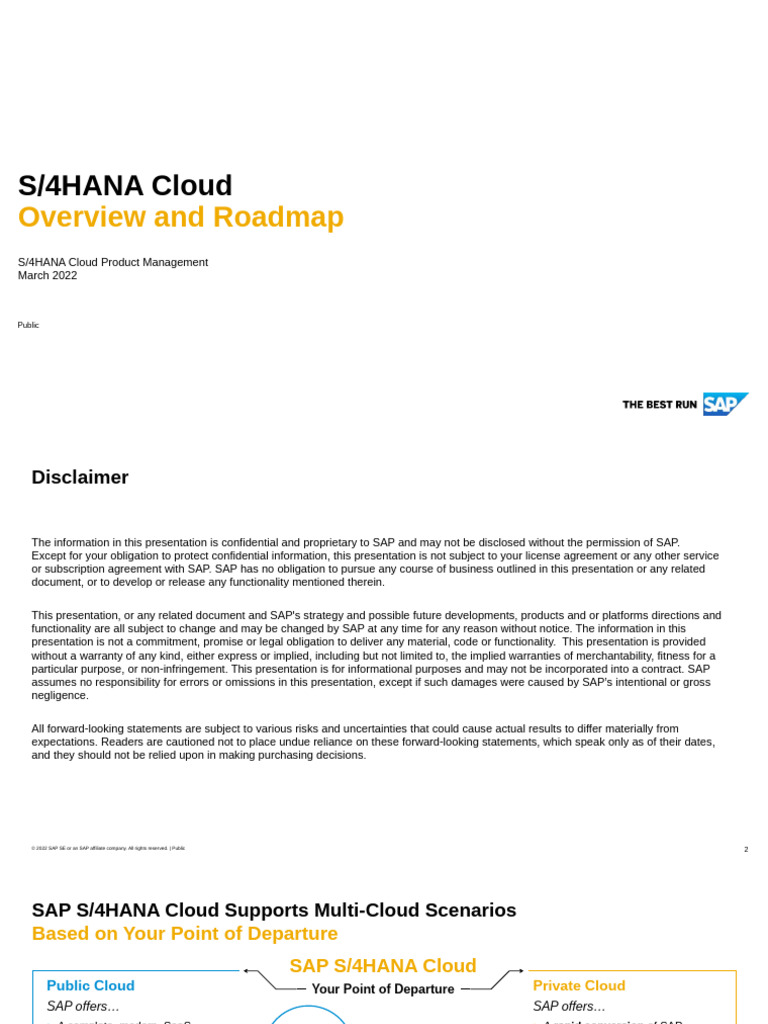 S/4HANA Cloud Overview and Roadmap | PDF | Cloud Computing | Enterprise ...