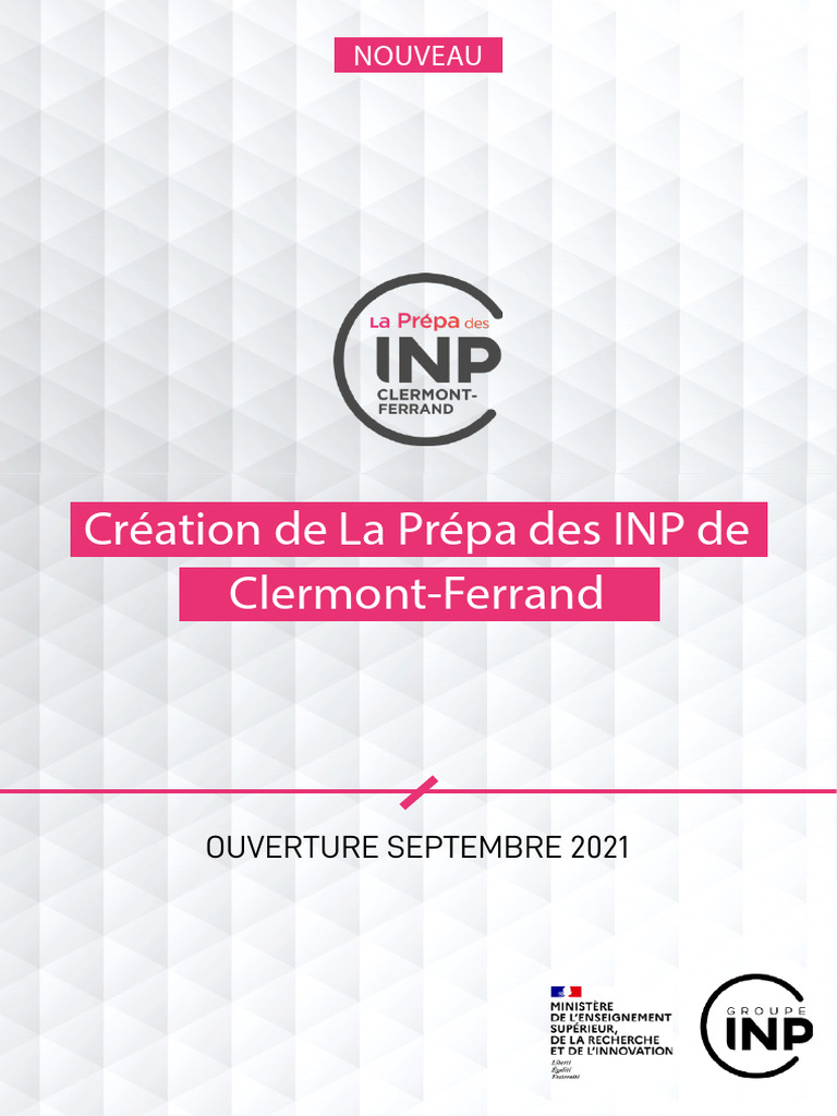 Ouverture de La Prépa INP Clermont-Ferrand | PDF