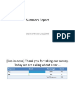 Summary Report: Nova Scotia OpinionPulse Survey May 2009