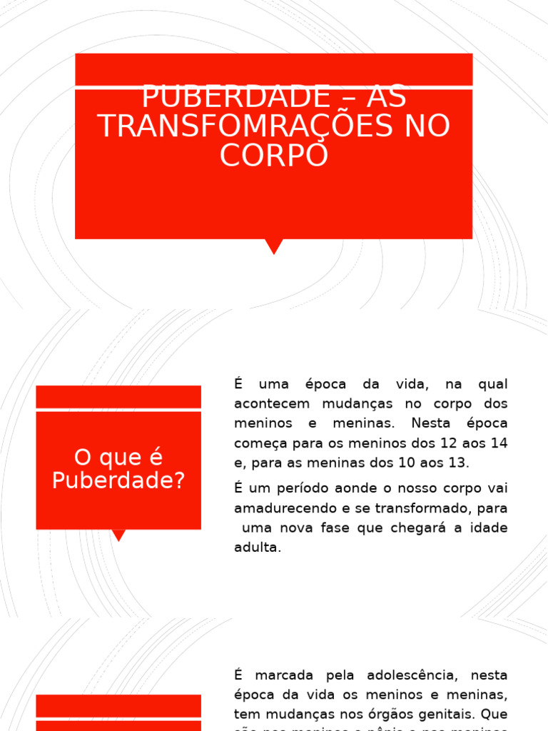 Puberdade - As Transfomrações No Corpo | PDF, image size:768x1024