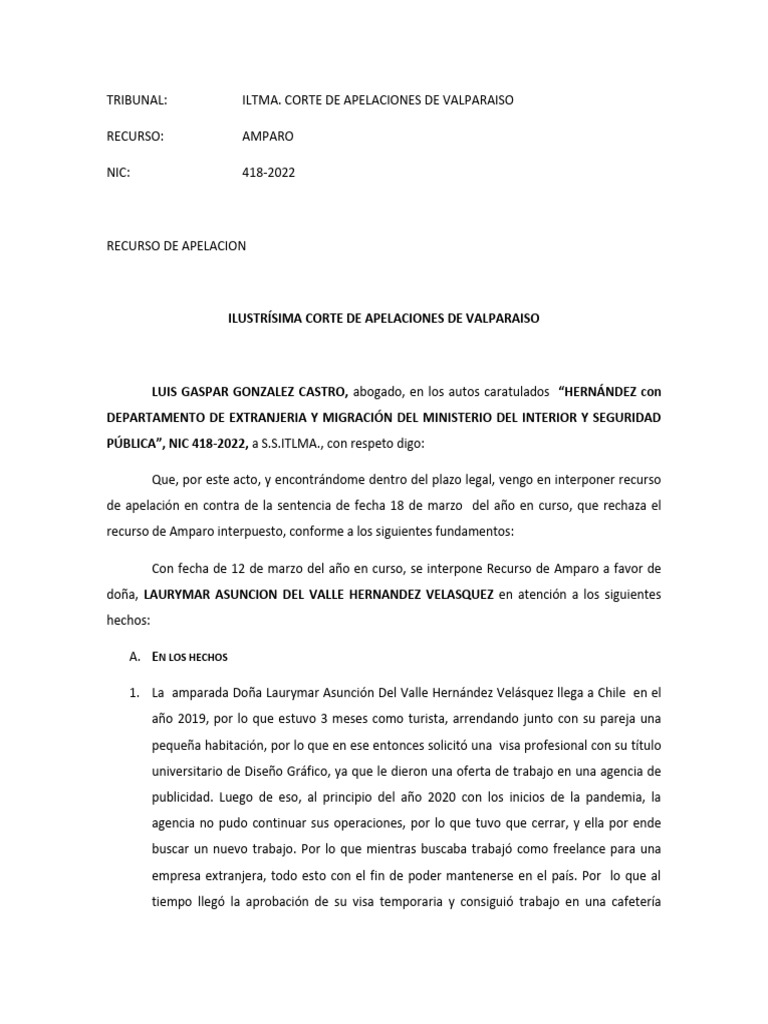 Modelo de Recurso de Amparo | PDF | Debido al proceso | Derecho ...