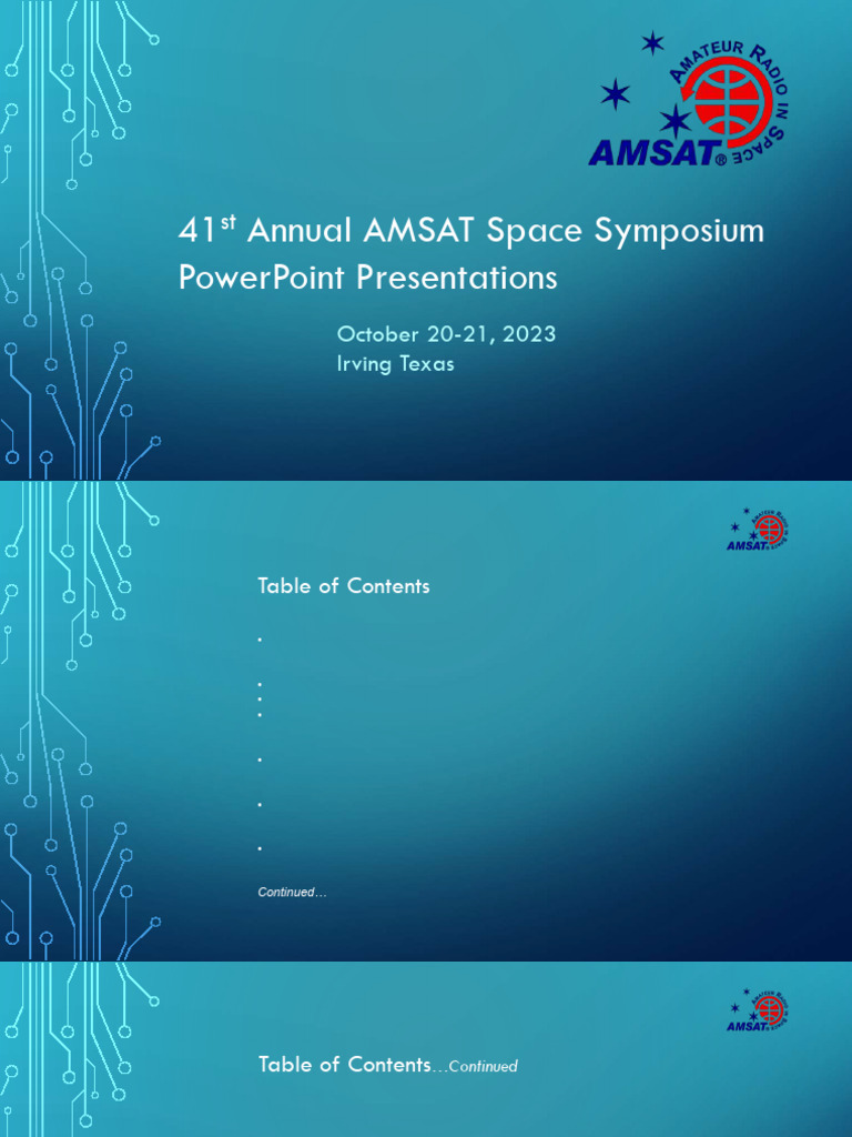 41st Annual AMSAT Space Symposium (2023) | PDF | Rocket Propellant ...