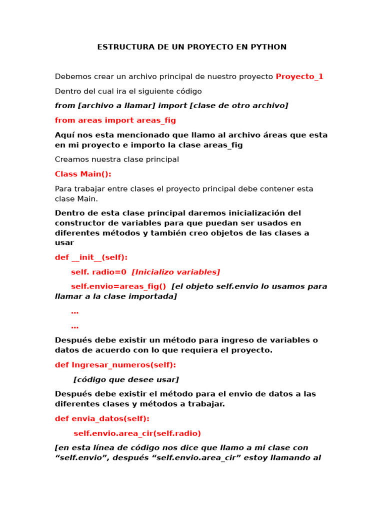 Estructura de Un Proyecto en Python | PDF | Python (lenguaje de ...