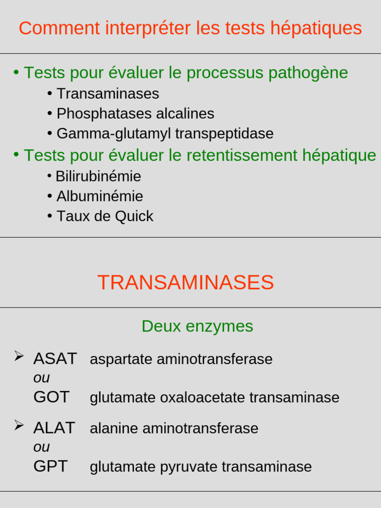 Comment Interpréter Les Tests Hépatiques: - Tests Pour Évaluer Le ...