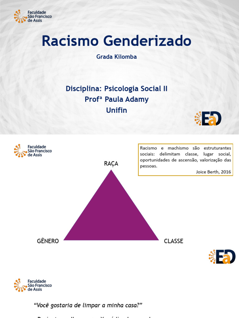 Racismo e Gênero: Interseccionalidade e Opressão | PDF ...