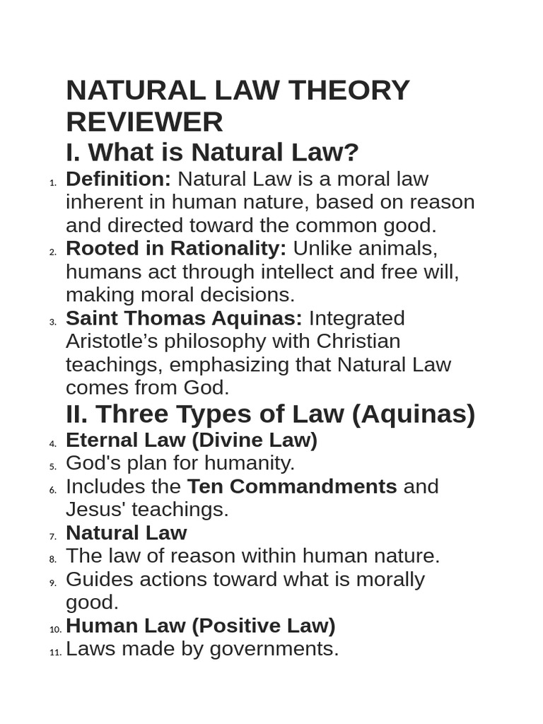 Understanding Natural Law Theory | PDF | Natural Law | Thomas Aquinas