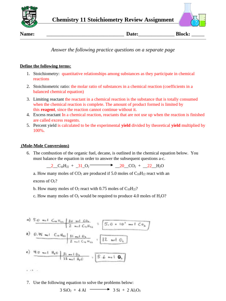 Chemistry 11 Stoichiometry Review Guide | PDF | Stoichiometry | Chemistry