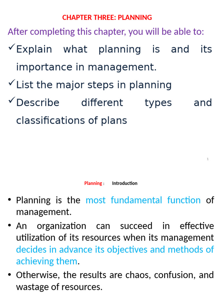 Intro Chapter 3 | PDF | Goal | Strategic Planning