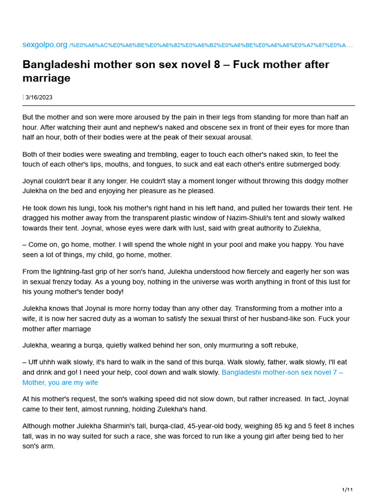 Bangladeshi Mother Son Sex Novel 8 Fuck Mother After Marriage PDF