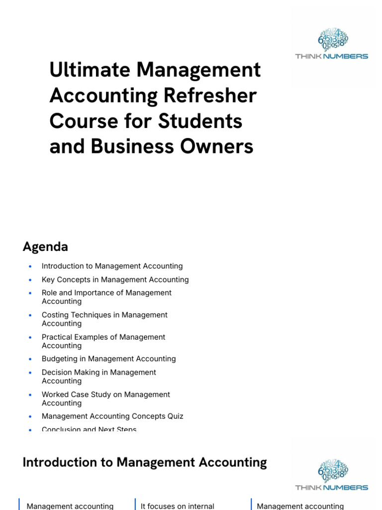 Ultimate Management Accounting Course For Students and Business Owners ...