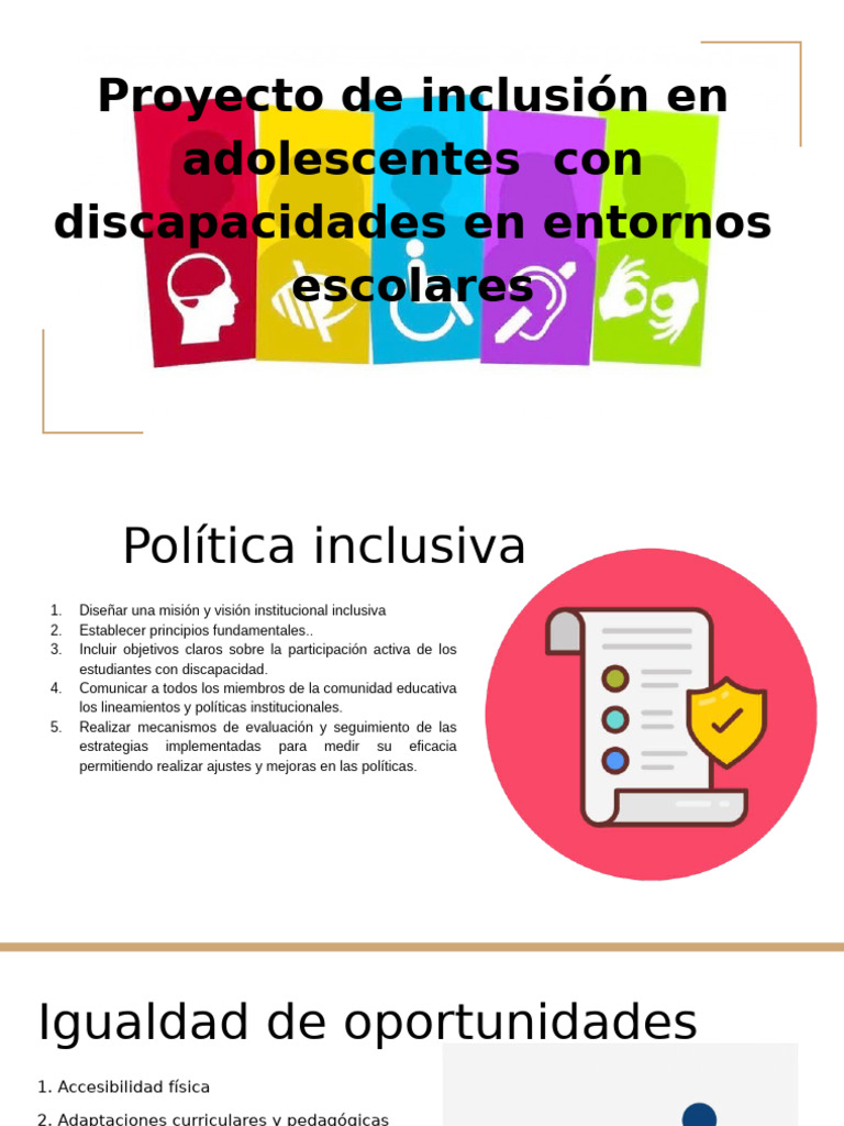 Proyecto Inclusión de Adolescentes en Entornos Escolares | PDF ...
